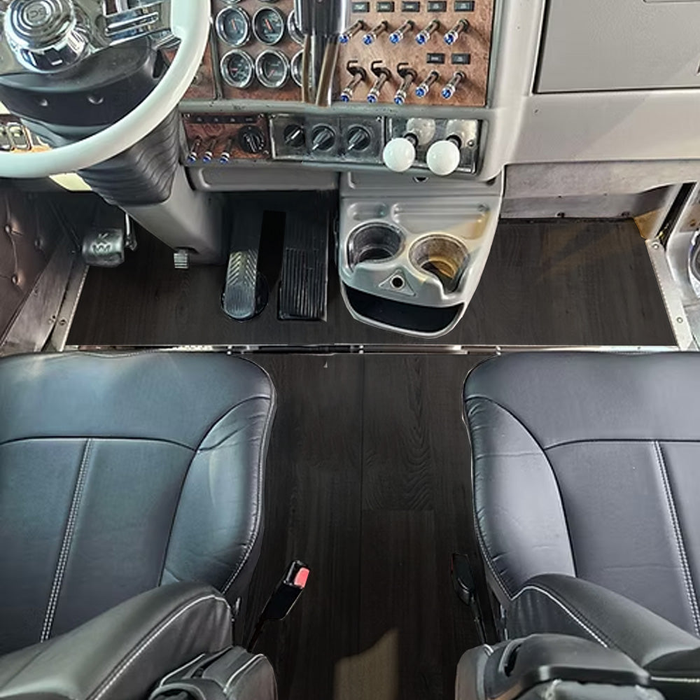 Kenworth T660, W900 1990-2005 Black Vinyl Plank Wood Flooring