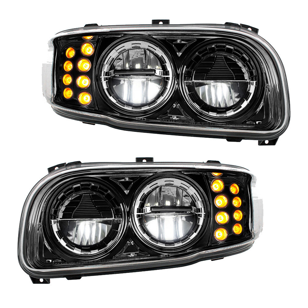 PB389, 388, 567 Black High Power w/ Turn, Position Light Headlight