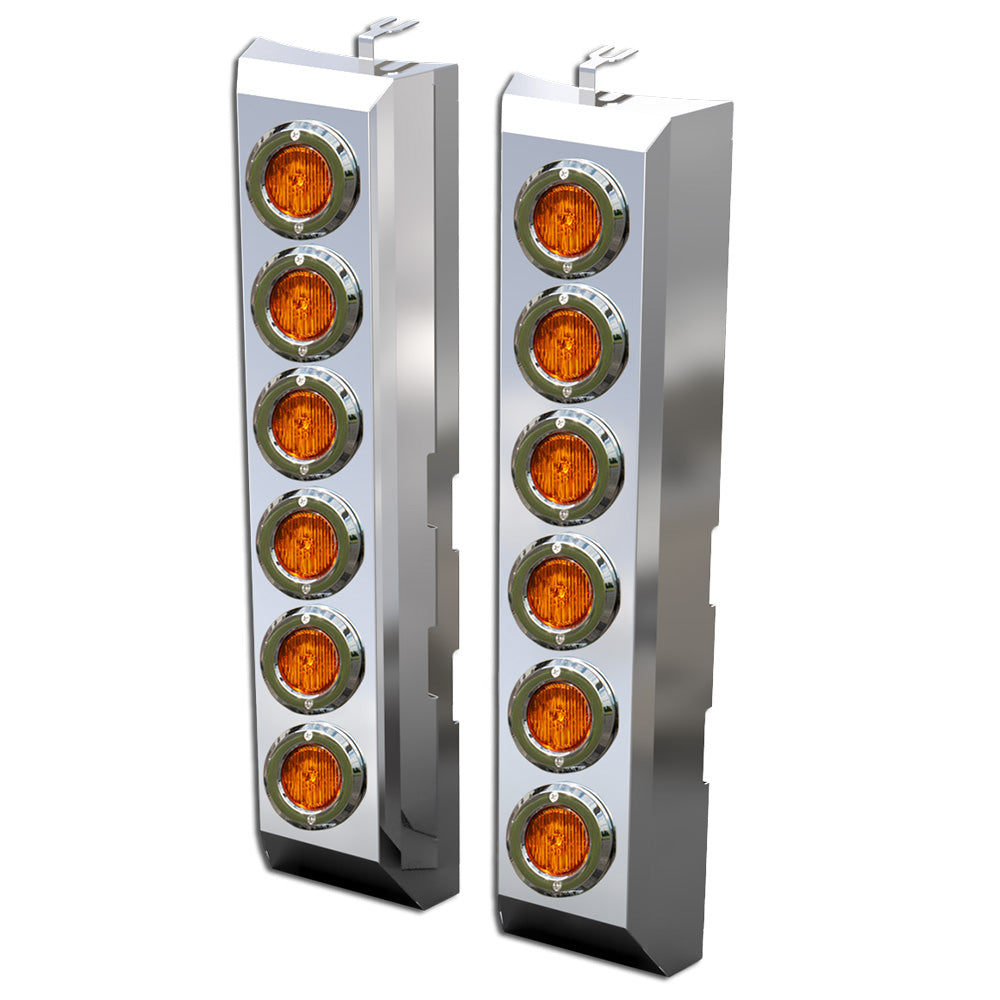 Peterbilt 589 2024+ Front SS Breather Light Bar with Twelve 2" LED Lights
