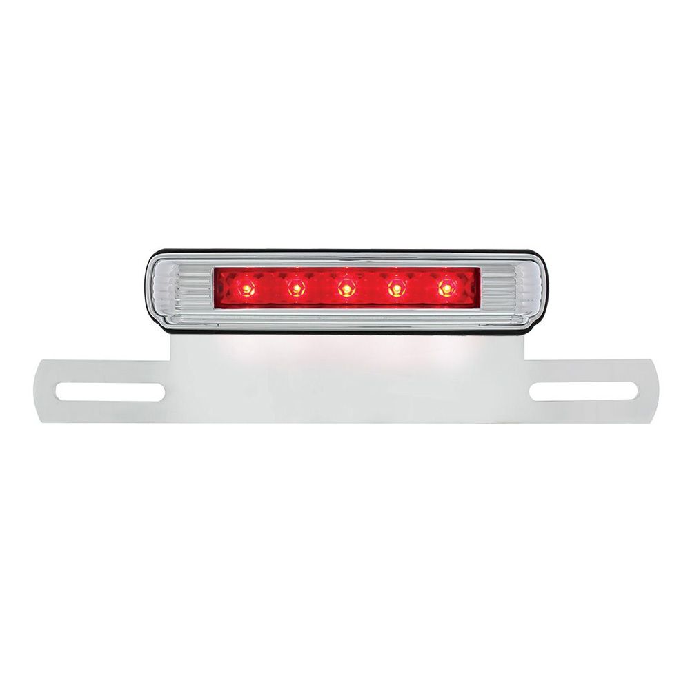 Chrome Die-Cast License Plate LED Light & Bracket with 3rd LED Light