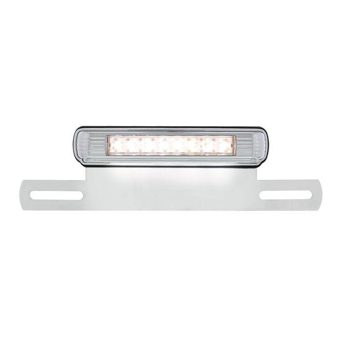 Chrome Die-Cast License Plate LED Light & Bracket with 3rd LED Light