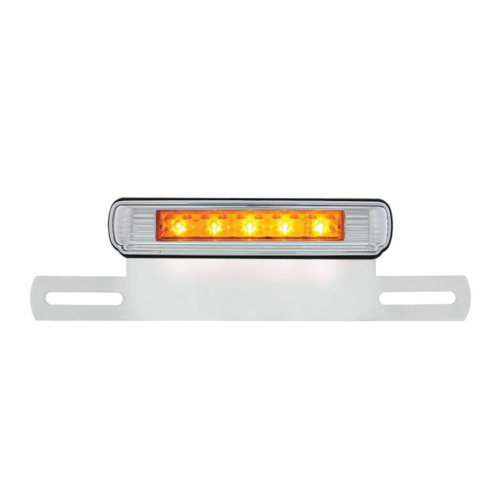 Chrome Die-Cast License Plate LED Light & Bracket with 3rd LED Light