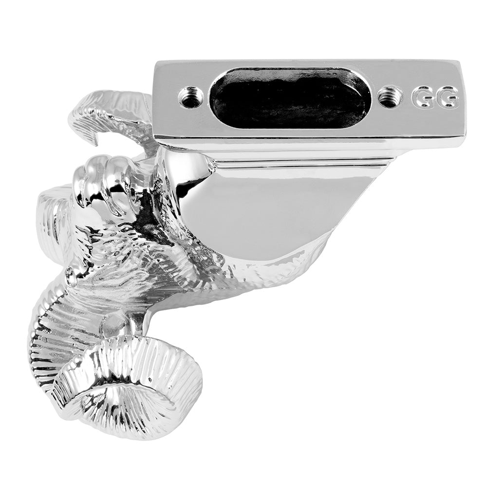 Chrome Large Ram Head Hood Ornament