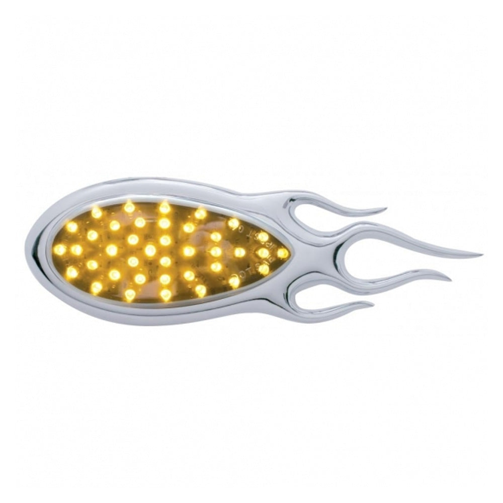 Chrome Lens 39 LED Inferno Auxiliary Light with Flame Bezel