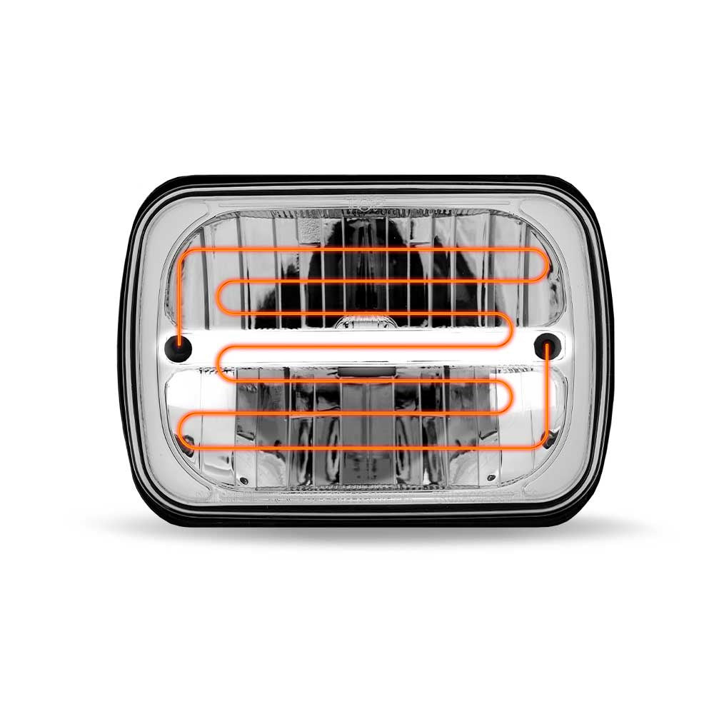 5" x 7" Heated LED Headlight with White Glow Accent