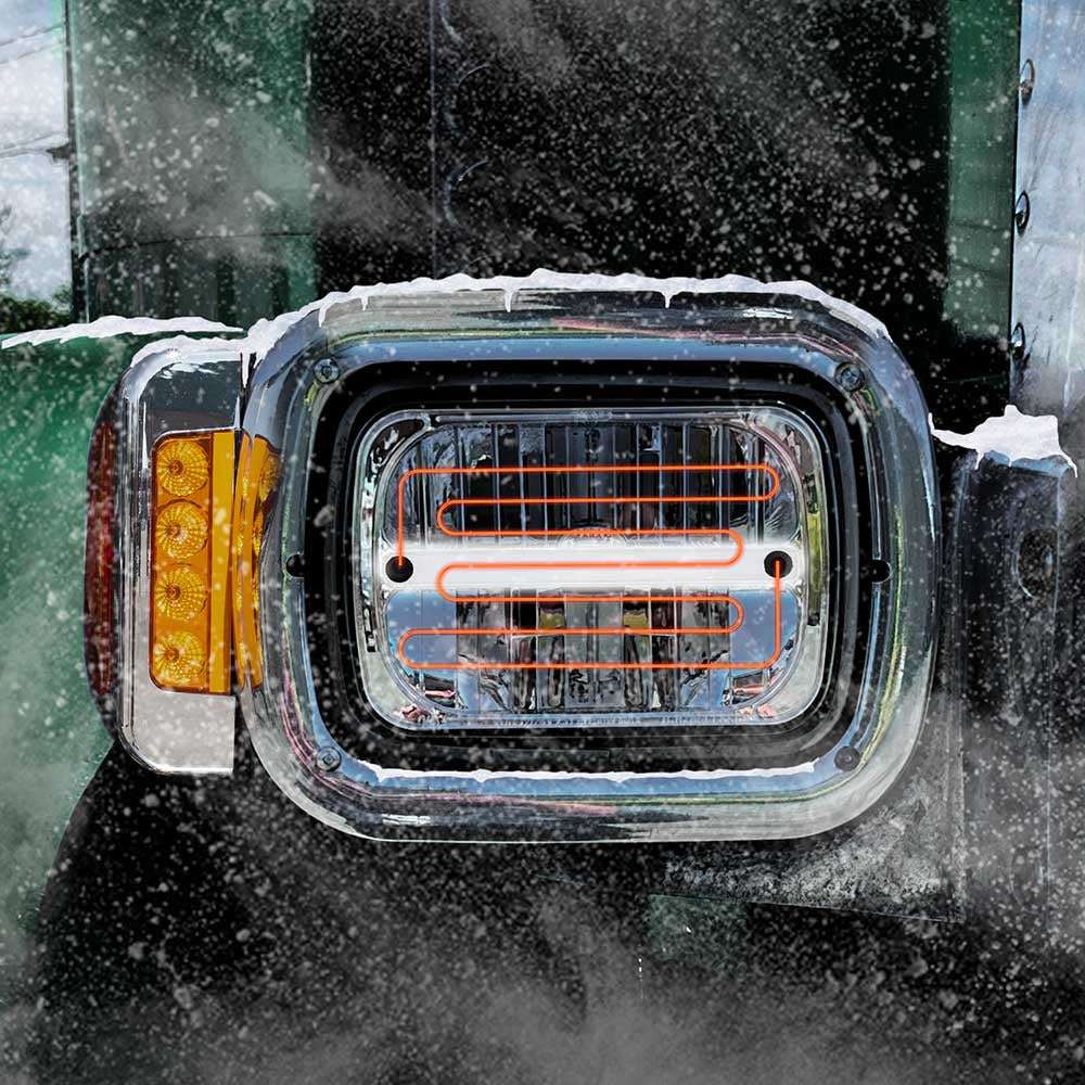 5" x 7" Heated LED Headlight with White Glow Accent