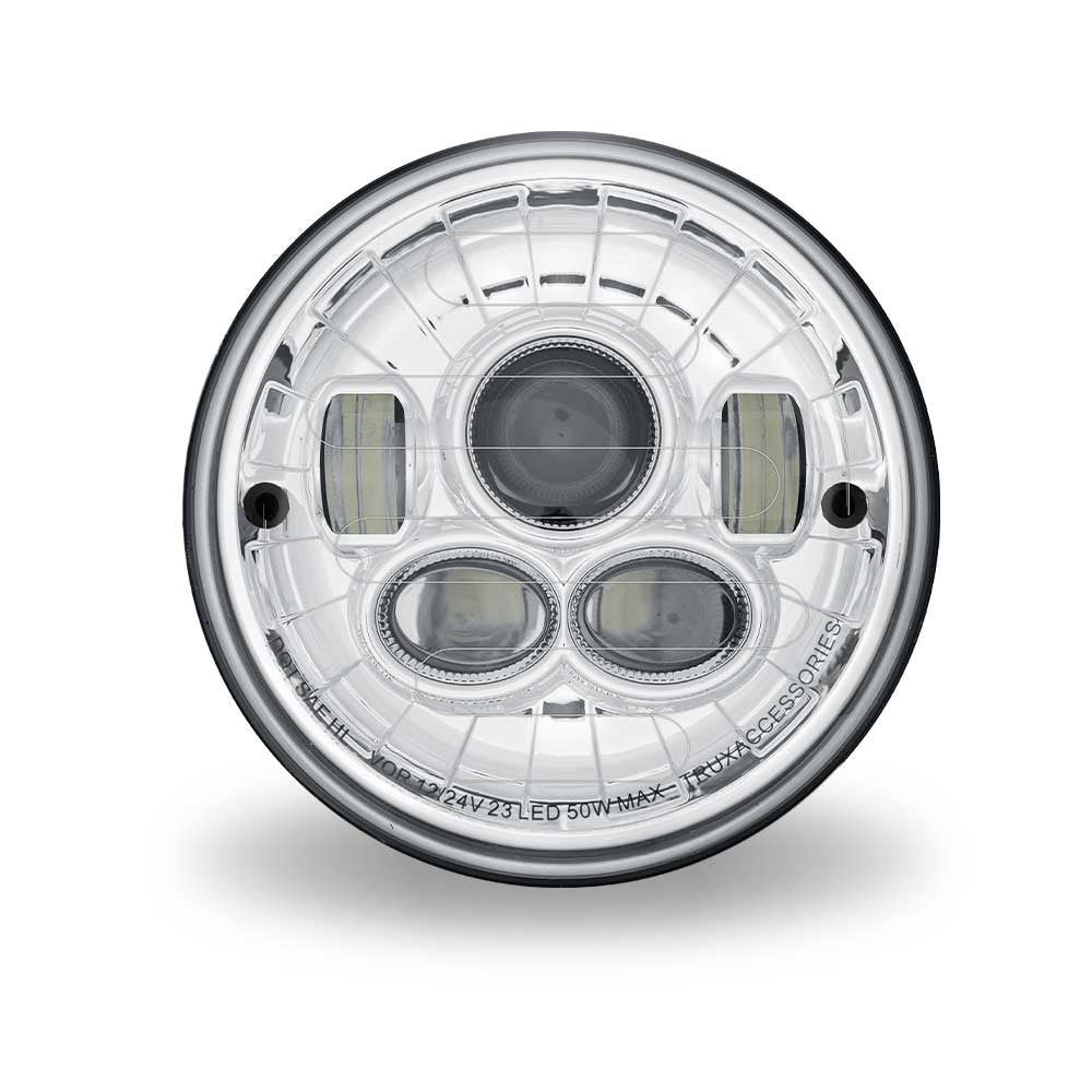 7" Heated LED Projector Headlight with Optional Blue Backlight