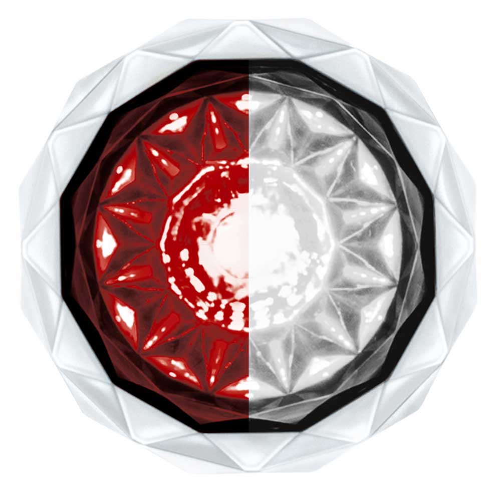 1-1/8" Double Fury 4 LED Crystal Watermelon Clear Lens