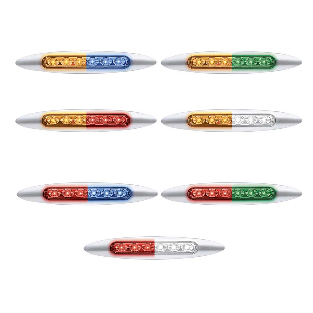 6" Double Fury Dual Function 6 LED Light with Chrome Bezel