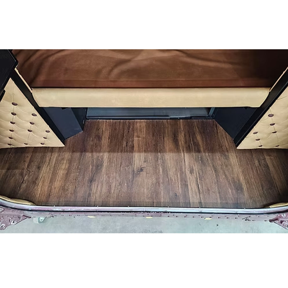 Peterbilt 379 63" Sleeper Dark Brown Vinyl Plank Wood Flooring for Peterbilt 379 Without SubWoofer