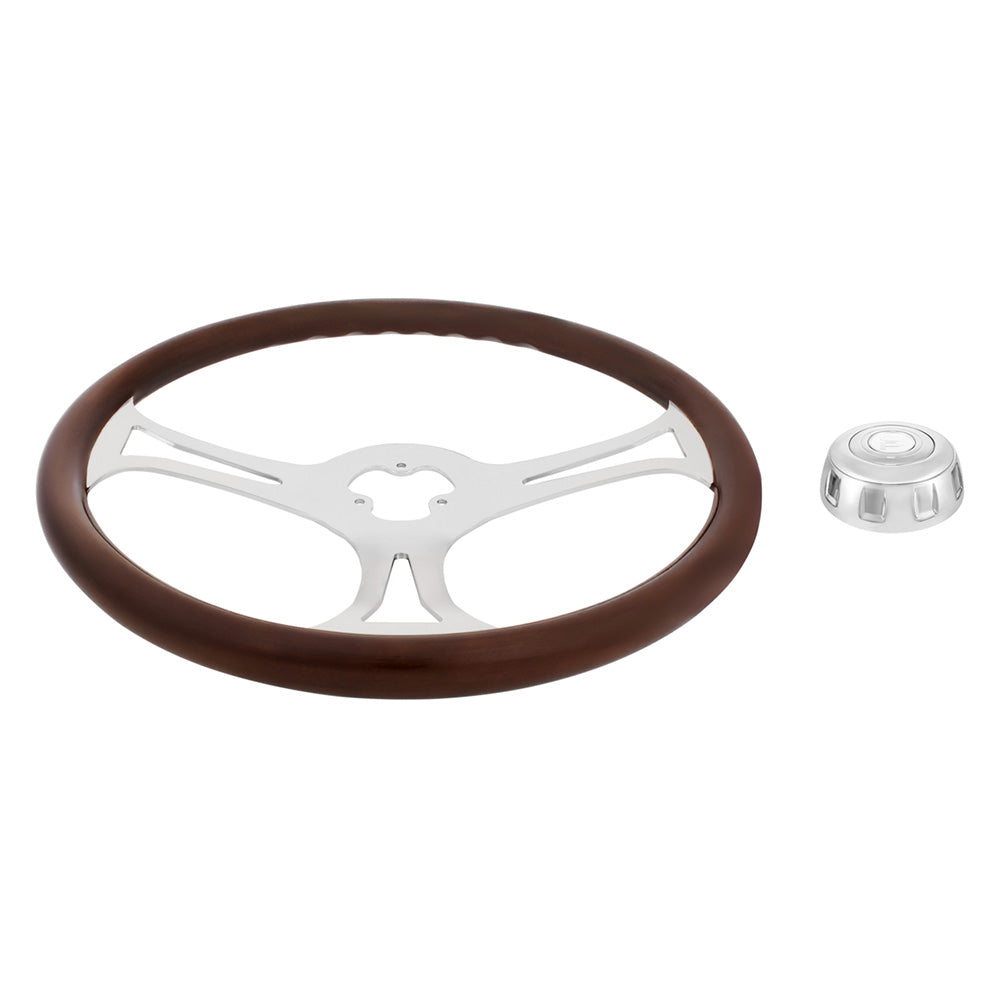 18" Chrome Blade Steering Wheel with Horn Bezel & Button