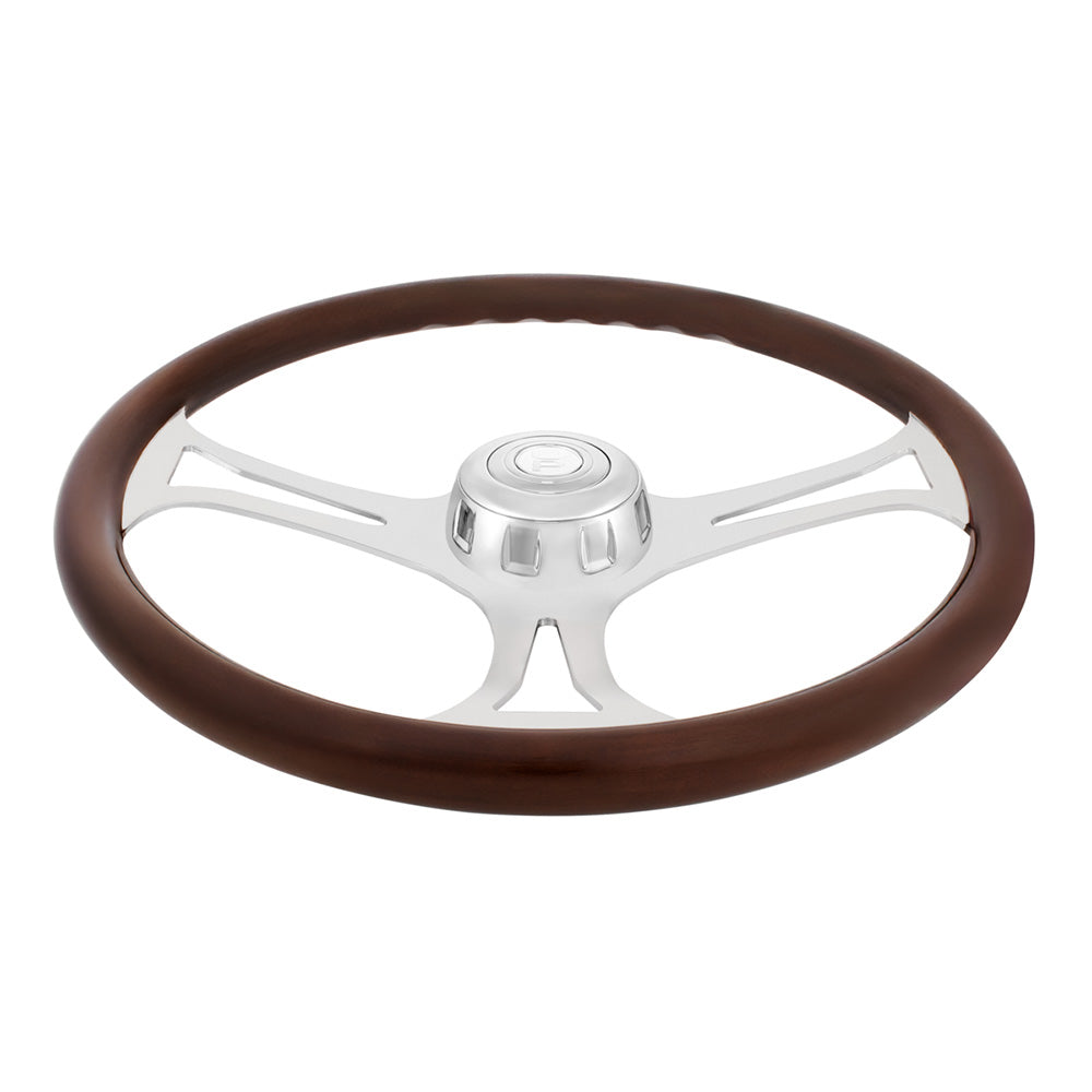 18" Chrome Blade Steering Wheel with Horn Bezel & Button