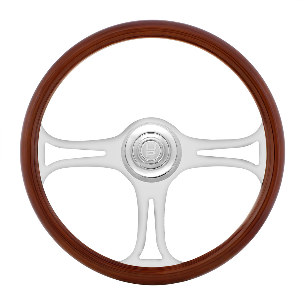 18" Chrome Blade Steering Wheel with Horn Bezel & Button