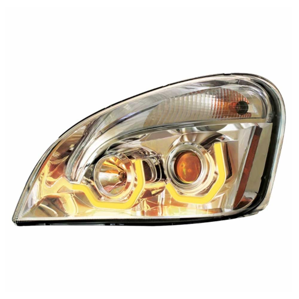 Freightliner Cascadia 2008-17 Chrome Projection Headlight with Dual Function