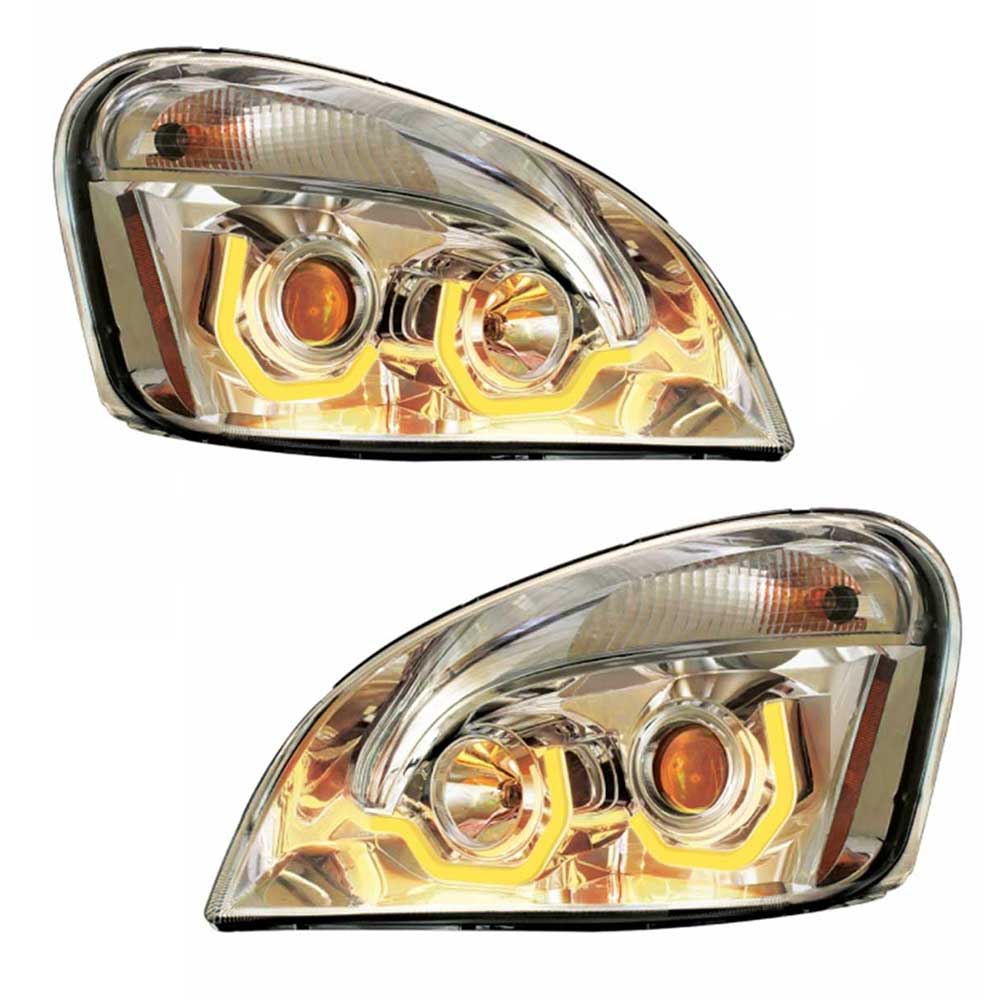 Freightliner Cascadia 2008-17 Chrome Projection Headlight with Dual Function