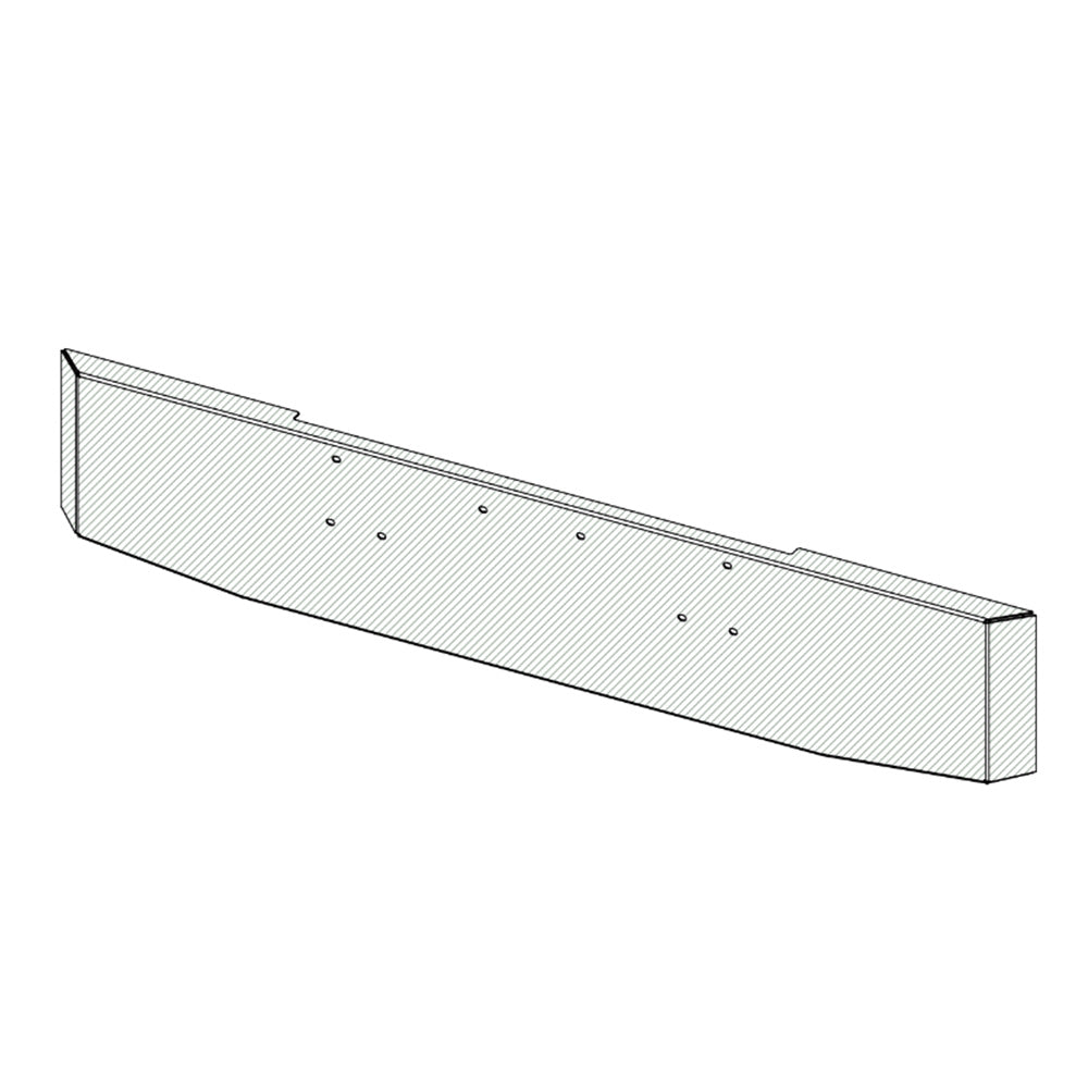 18" - 16" Peterbilt 357, 378, 379 Stainless Steel Mitered Tapered Bumper