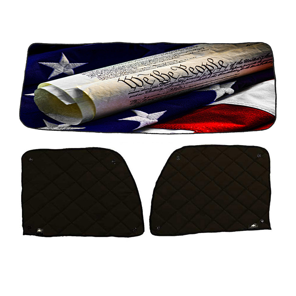 Peterbilt ZenEclipse Blackout Window Covers with We The People Flag