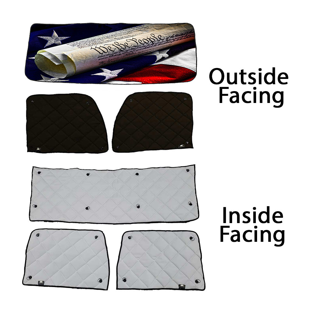 Peterbilt ZenEclipse Blackout Window Covers with We The People Flag