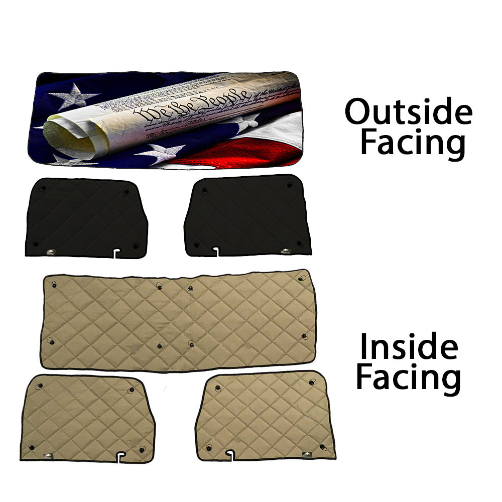Peterbilt ZenEclipse Blackout Window Covers with We The People Flag
