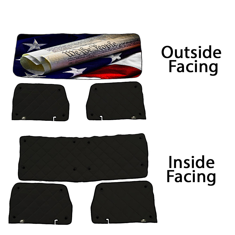 Peterbilt ZenEclipse Blackout Window Covers with We The People Flag