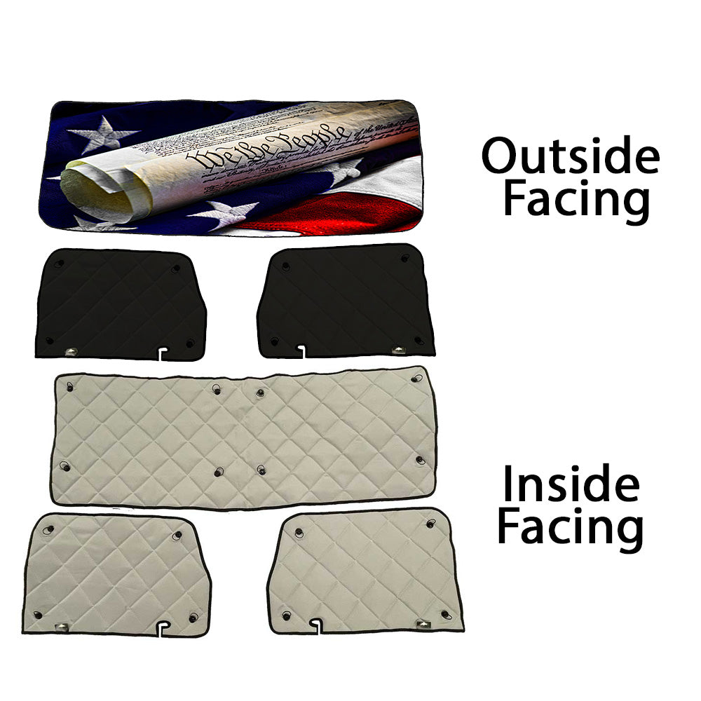 Peterbilt ZenEclipse Blackout Window Covers with We The People Flag