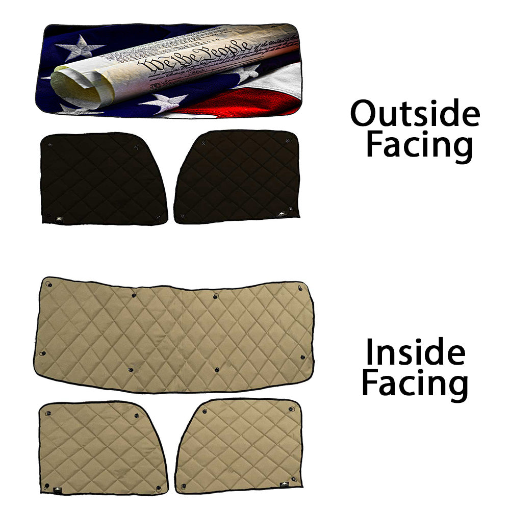 Peterbilt ZenEclipse Blackout Window Covers with We The People Flag