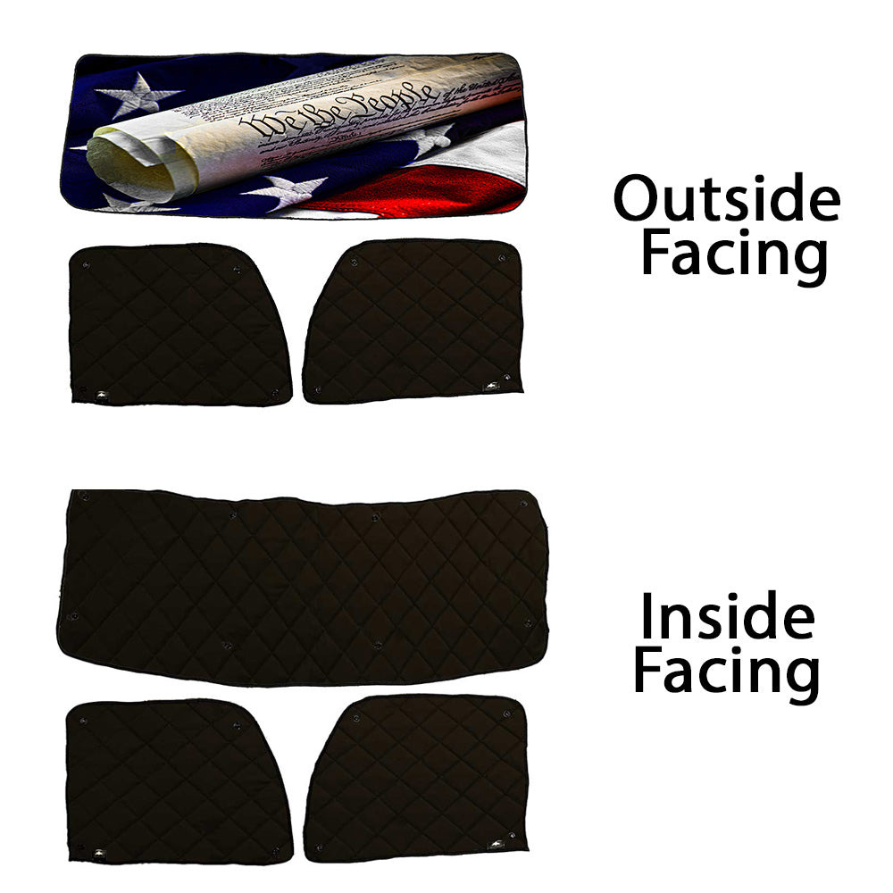 Peterbilt ZenEclipse Blackout Window Covers with We The People Flag