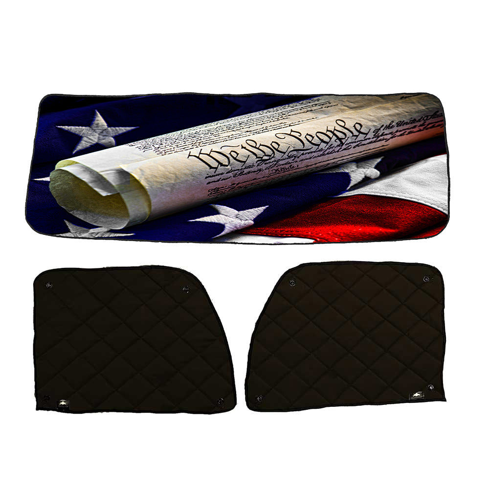 Peterbilt ZenEclipse Blackout Window Covers with We The People Flag