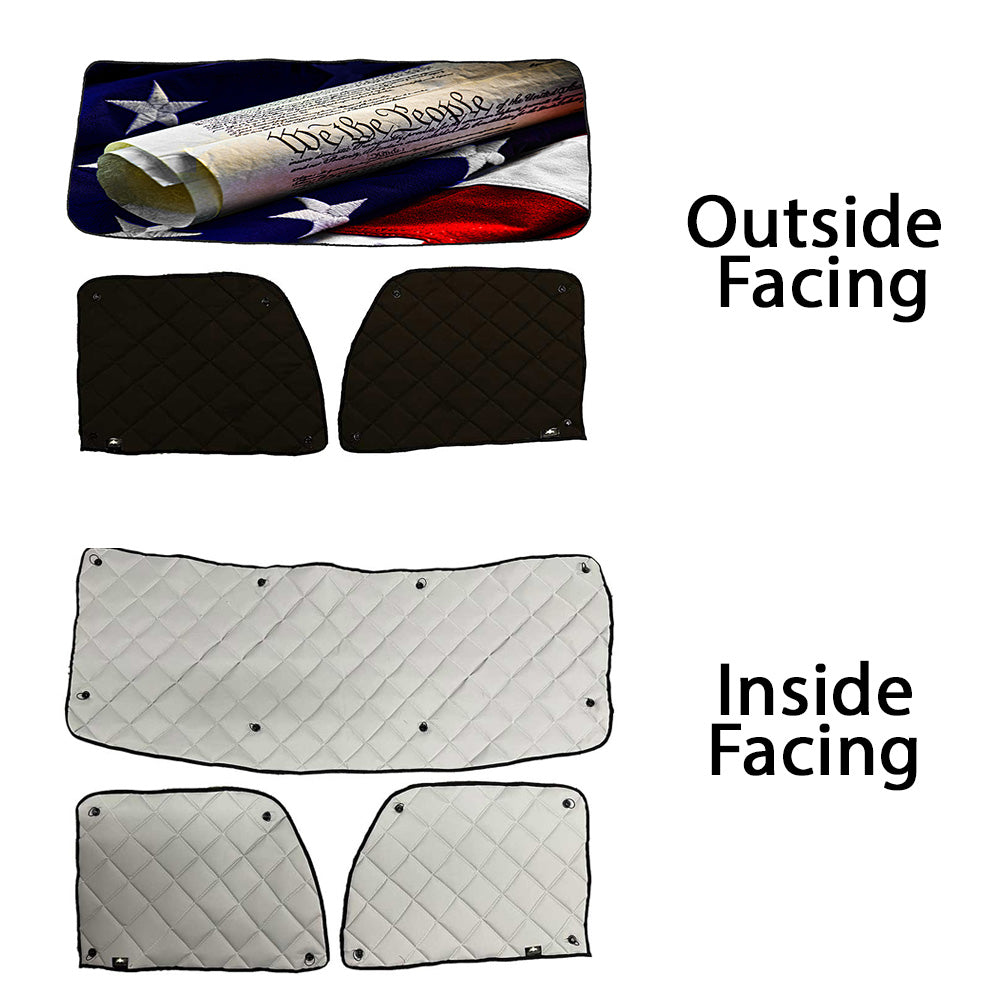 Peterbilt ZenEclipse Blackout Window Covers with We The People Flag