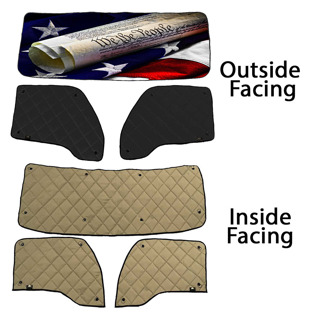 Kenworth T680, T880, W990 ZenEclipse Blackout Window Covers with We The People Flag