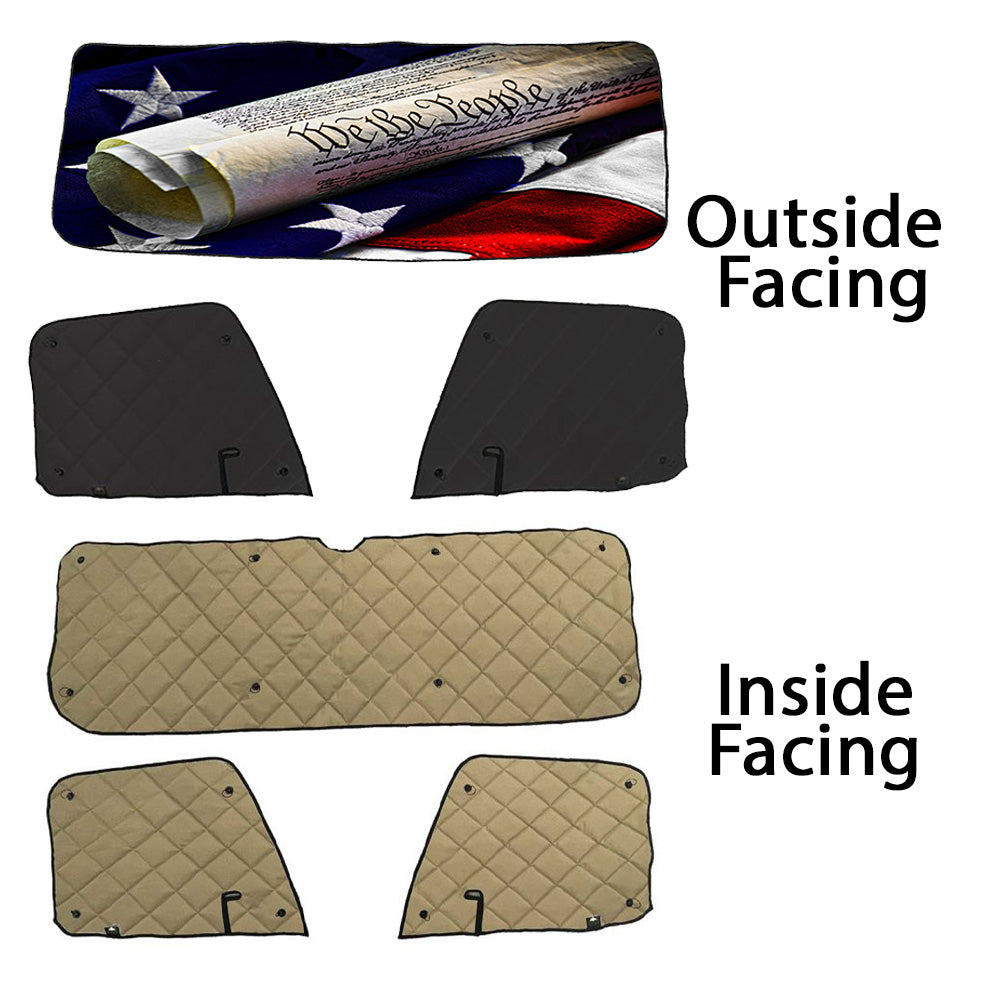 Freightliner ZenEclipse Blackout Window Covers with We The People Flag