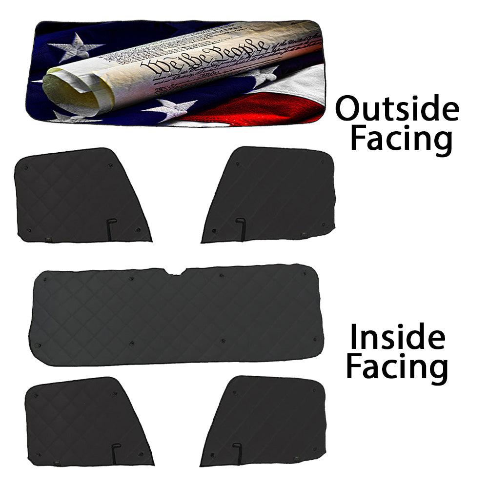 Freightliner ZenEclipse Blackout Window Covers with We The People Flag