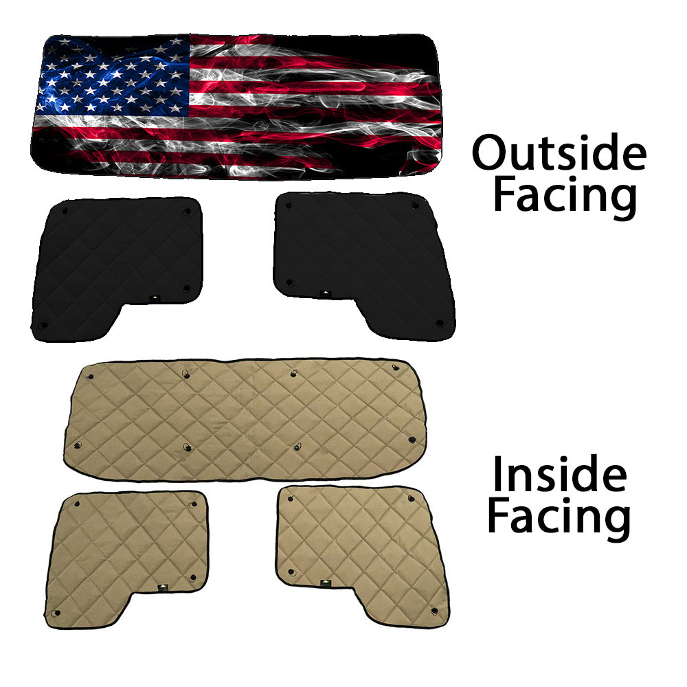 Kenworth ZenEclipse Blackout Window Covers with Smokey Flag