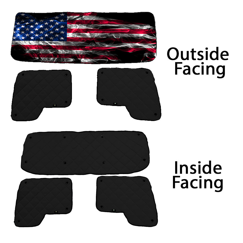 Kenworth ZenEclipse Blackout Window Covers with Smokey Flag
