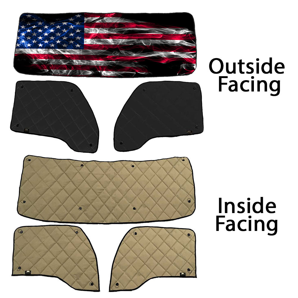 Kenworth ZenEclipse Blackout Window Covers with Smokey Flag