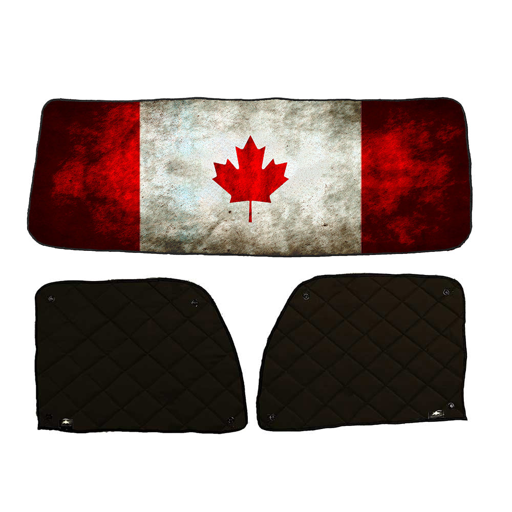 Peterbilt ZenEclipse Blackout Window Covers with Canada Flag