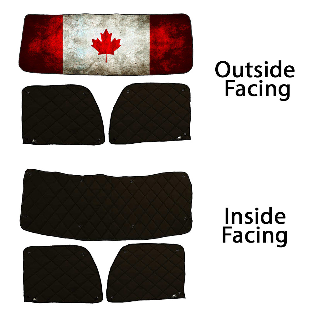 Peterbilt ZenEclipse Blackout Window Covers with Canada Flag
