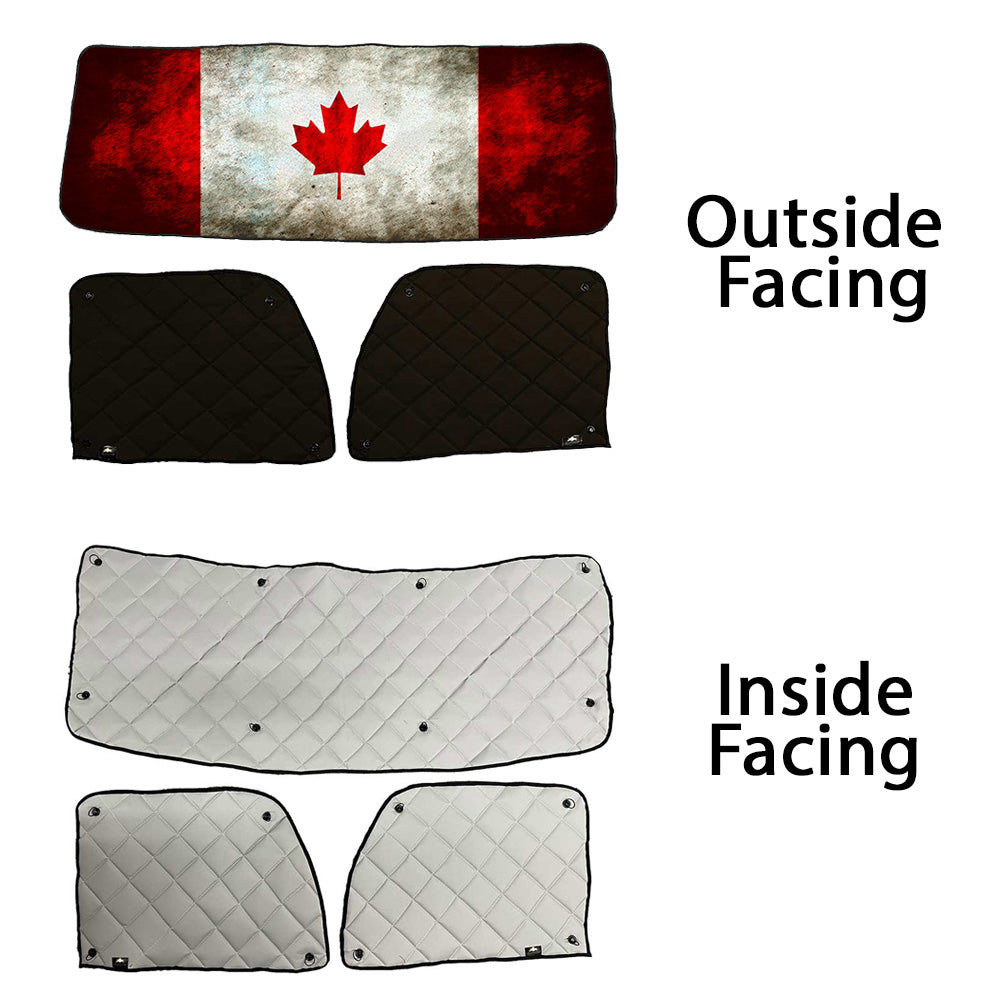 Peterbilt ZenEclipse Blackout Window Covers with Canada Flag