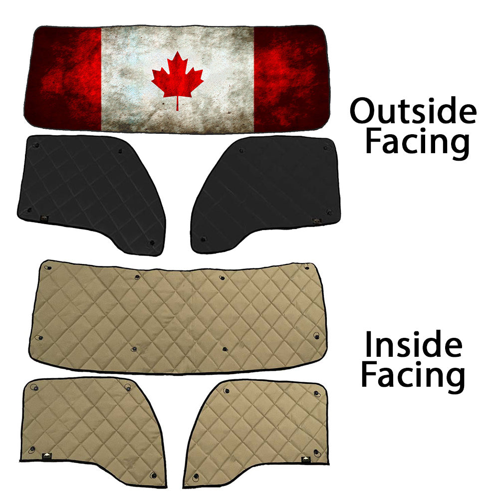 Kenworth T680, T880, W990 ZenEclipse Blackout Window Covers with Canada Flag