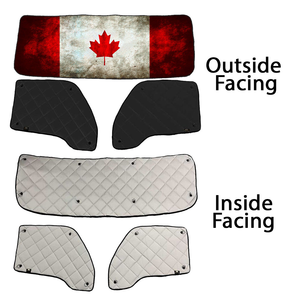 Kenworth ZenEclipse Blackout Window Covers with Canada Flag