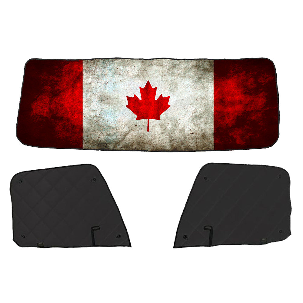 Freightliner ZenEclipse Blackout Window Covers with Canada Flag