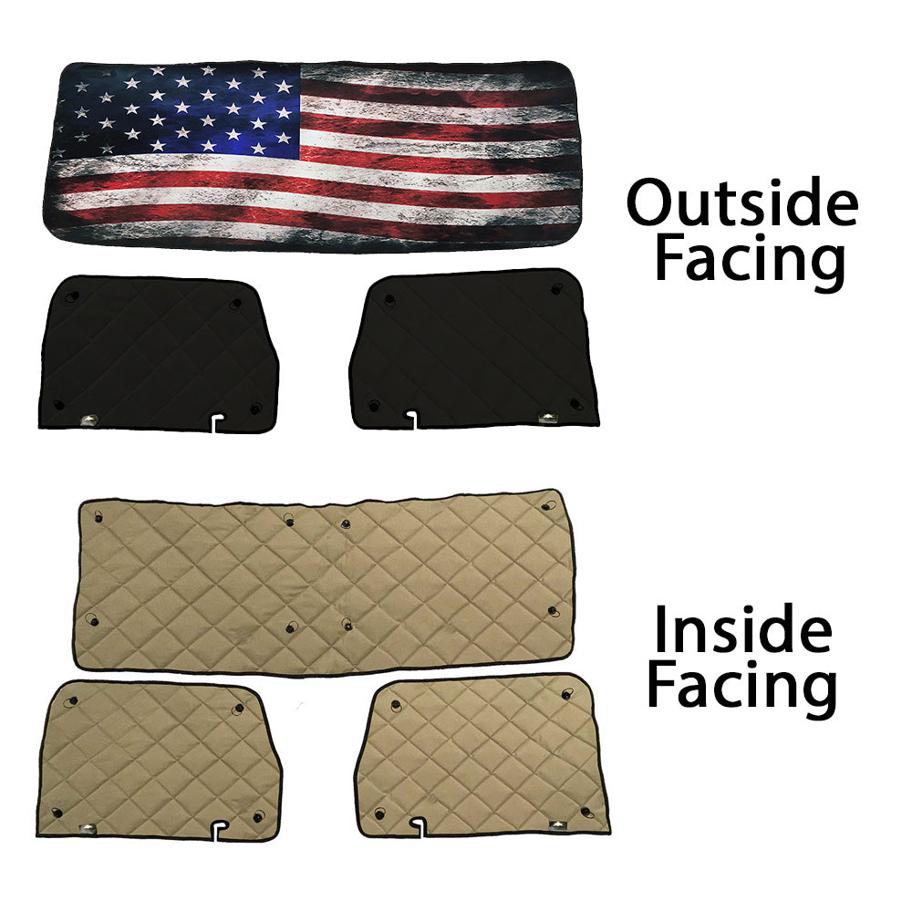 PB 357, 359, 375, 377, 378, 379 (2004 & older), 330 (2005 & older) ZenEclipse Old Glory Flag Window Covers