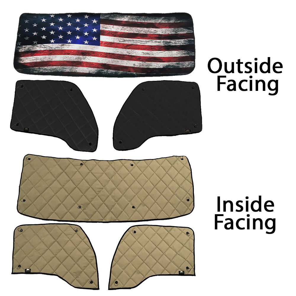 Kenworth T680,T880,W990 ZenEclipse Old Glory Blackout Window Covers