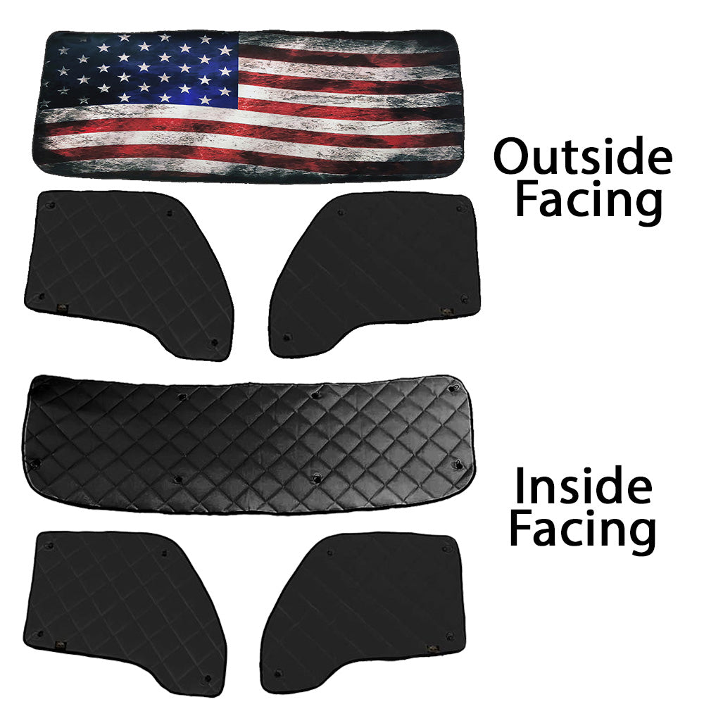 Kenworth T680,T880,W990 ZenEclipse Old Glory Blackout Window Covers