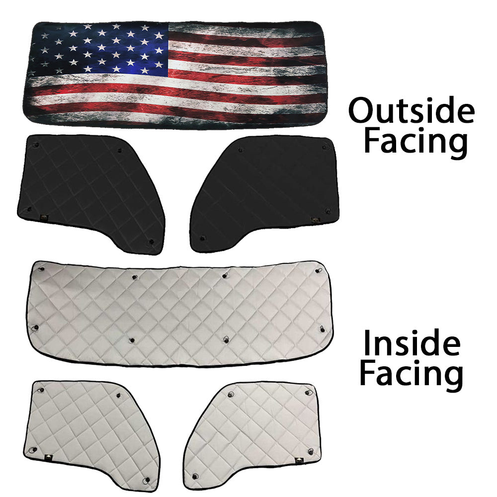 Kenworth T680,T880,W990 ZenEclipse Old Glory Blackout Window Covers