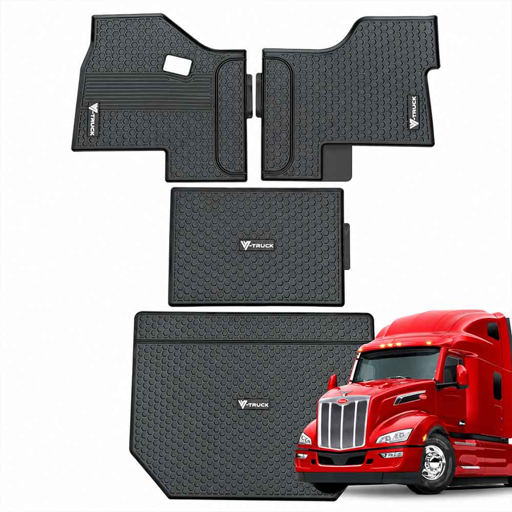 Peterbilt 579 Black Rubber 4 Piece Floor Mat Set