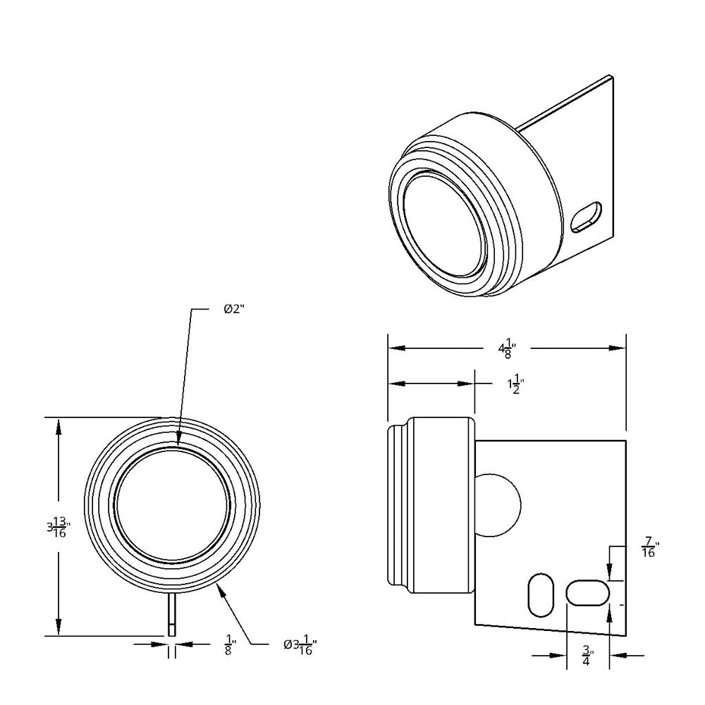 Amber Mud Flap Hanger End Light with Grommet