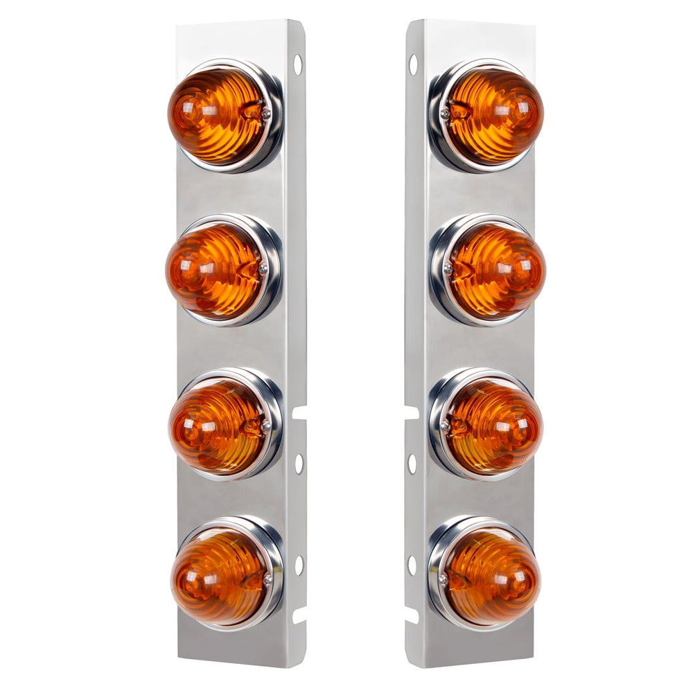 Front Air Cleaner Bracket with Eight Beehive Lights and Bezels for Peterbilt