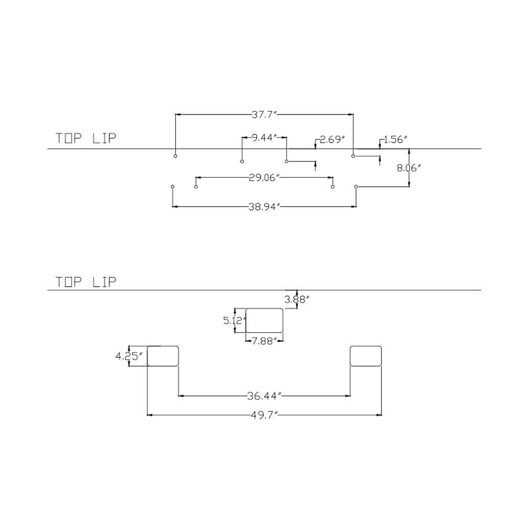 Peterbilt 379 20" Texas Square Chrome Bumper