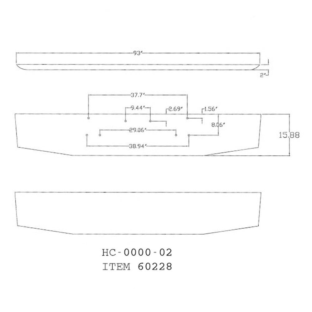 Peterbilt 379 16" Tapered Chrome Bumper